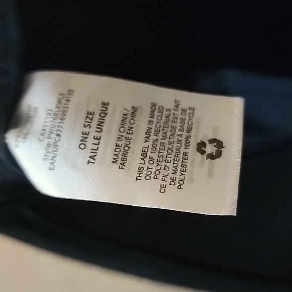 Black one size long visor sunhat with slot for ponytail. - Picture 5 of 5